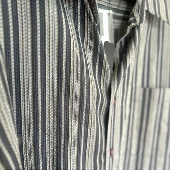 Linea Dome XL Men's Striped Short Sleeve Button-Up Shirt Multicolor Point Collar - Picture 14 of 14